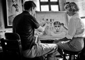 Margareth e Walter Keane dipingono nel loro atelier - 1957